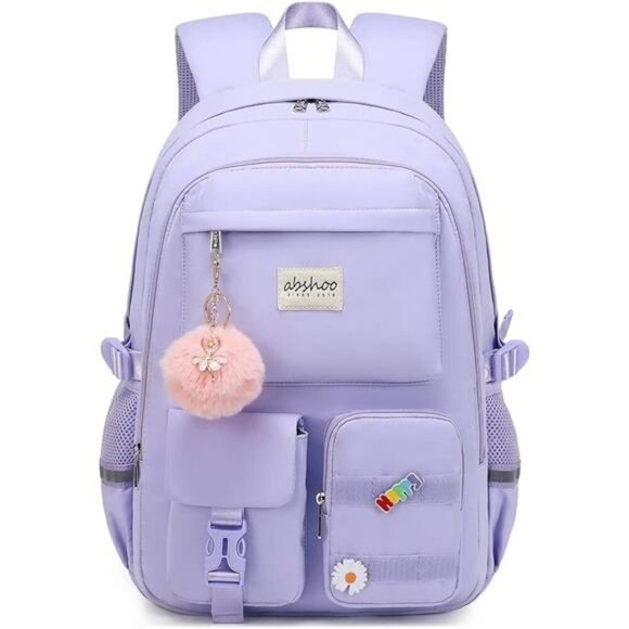 Large Laptop Backpack Purple School Bookbag for Women Teen Girls Travel Bag main image 6